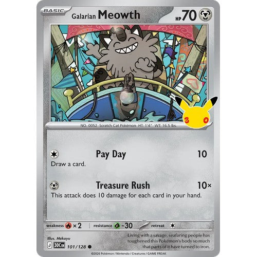 Galarian Meowth 30C 101/128 - Holo