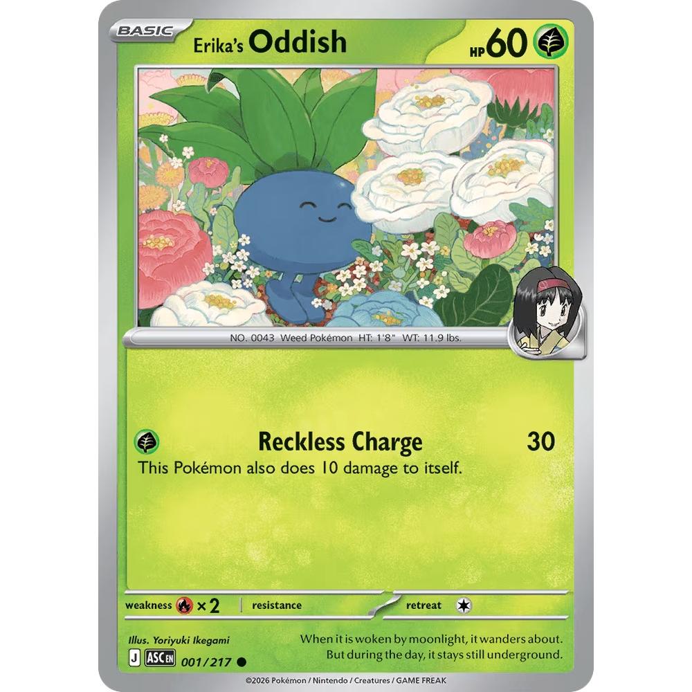 Oddish d'Erika ASC 001/217 - Reverse Holo Poké Ball