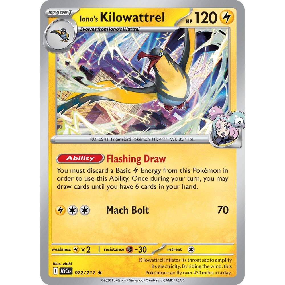 Kilowattrel d'Iono ASC 072/217 - Reverse Poké Ball