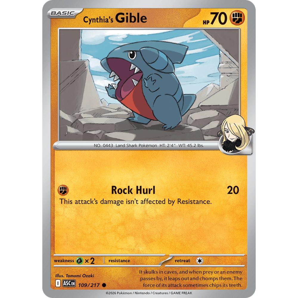Cynthia's Gible ASC 109/217 - Reverse Poké Ball