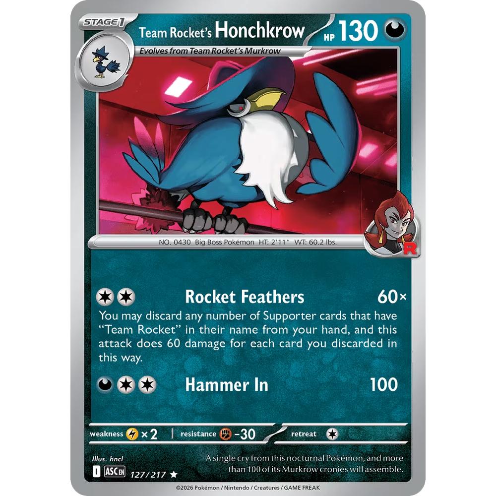 Team Rocket's Honchkrow ASC 127/217 - Holo