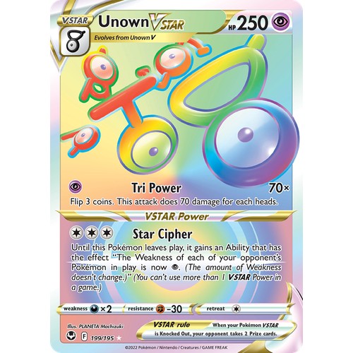 Unown VSTAR SWSH12 199/195 - Holo
