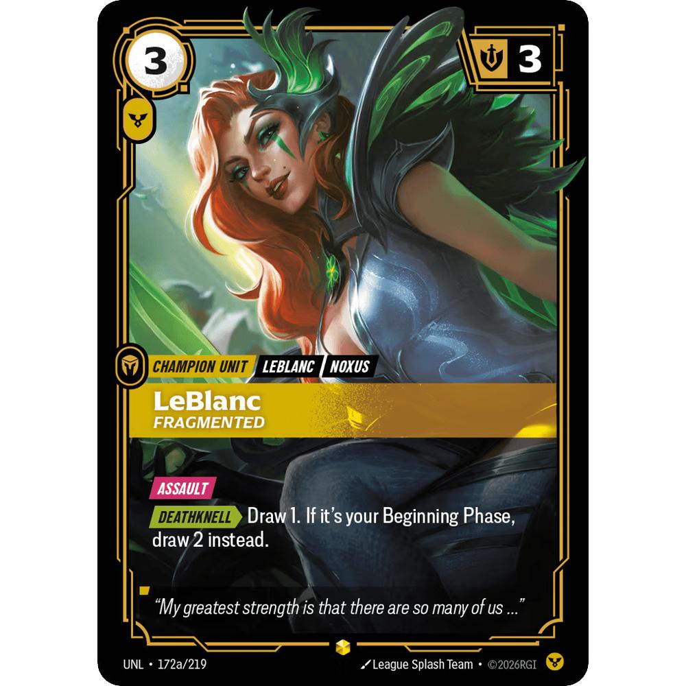 Leblanc, Fragmented UNL 172a/219 - Foil