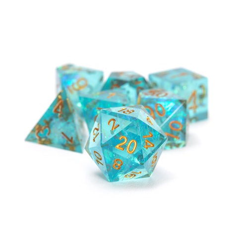 Sharp Aqua Fairy 7-Piece Polyhedral Dice Set - Sirius Dice