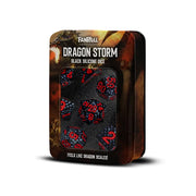 Silicone Dice Set- Black Dragon Scales: Dragon Storm: FanRoll