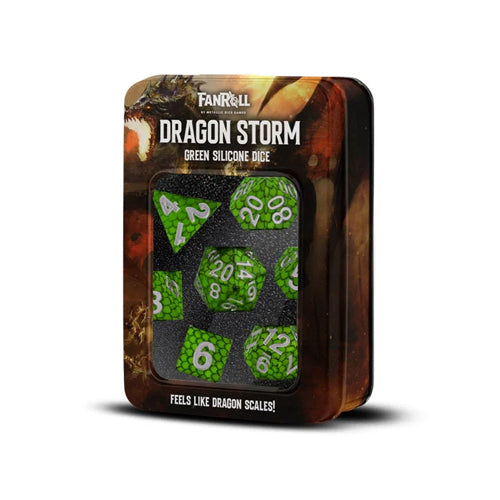 Silicone Dice Set- Green Dragon Scales: Dragon Storm: FanRoll