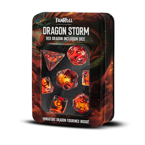 Silicone Dice Set- Red Dragon Scales: Dragon Storm: FanRoll