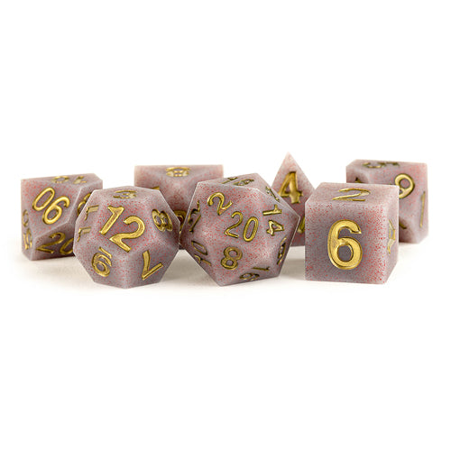 Silicone Rubber Poly Dice Set: Volcanic Soot