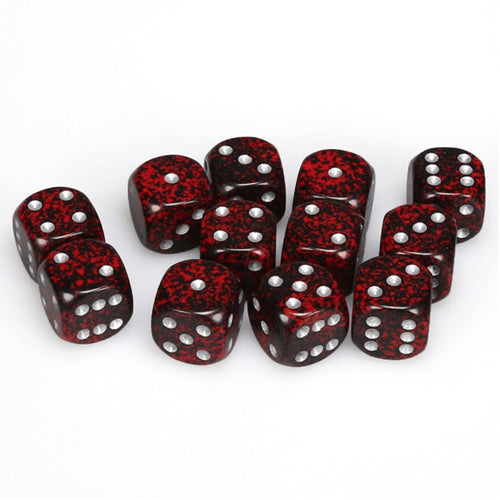 Silver Volcano: Speckled D6 Set of 12 (16mm)