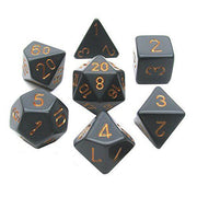 Solid Black & Gold Polyhedral Dice Set