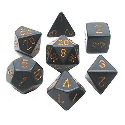 Solid Black & Gold Polyhedral Dice Set