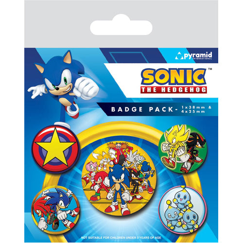 Sonic the Hedgehog Pin-Back Buttons 5-Pack Speed Team