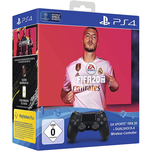 Sony Dualshock 4 Controller V2 (Black) - Inc. Fifa 20 FULL Game + DLC Code - PS4