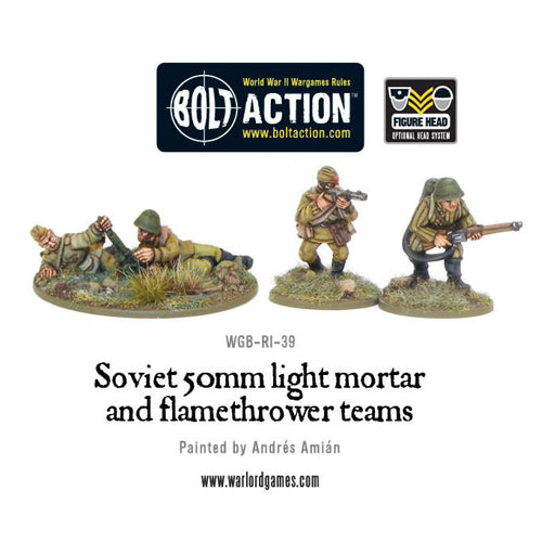 Soviet Army 50mm light mortar and Flamethrower teams