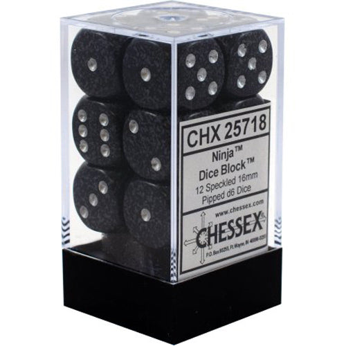 Speckled D6 Dice Set Of 12: Ninja