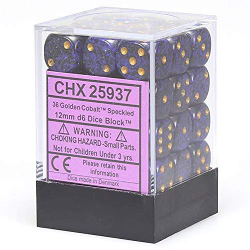 Speckled D6 Set of 36 : Golden Cobalt