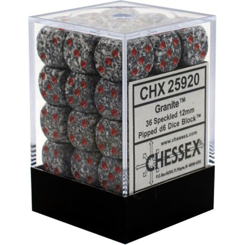 Speckled D6 Set of 36 : Granite