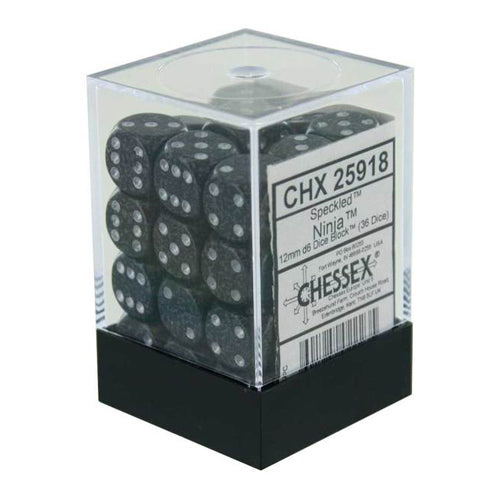 Speckled D6 Set of 36 : Ninja