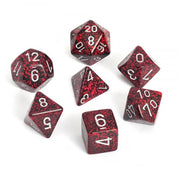 Speckled Polyhedral Dice 7 Set : Silver V