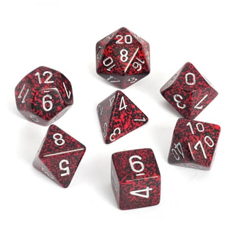 Speckled Polyhedral Dice 7 Set : Silver V