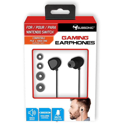 Subsonic Gaming Ear-Bud Earphones (Black) - Nintendo Switch