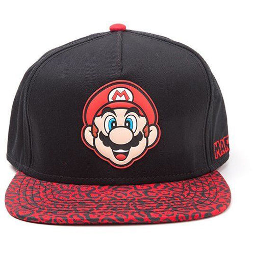 Super Mario Animal Print Snapback Cap (Red)