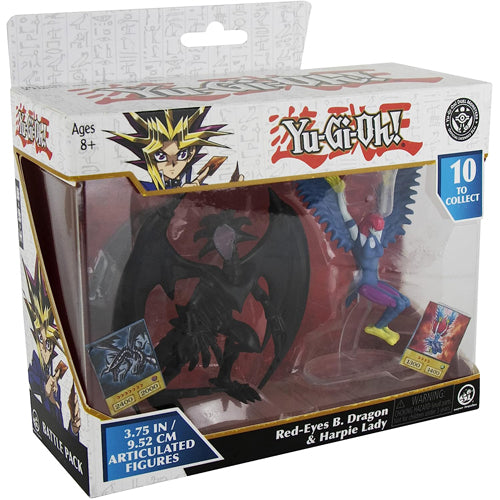 Yugioh 3.75"2 Figure Red Eyes Black Dragon / Harpie Lady