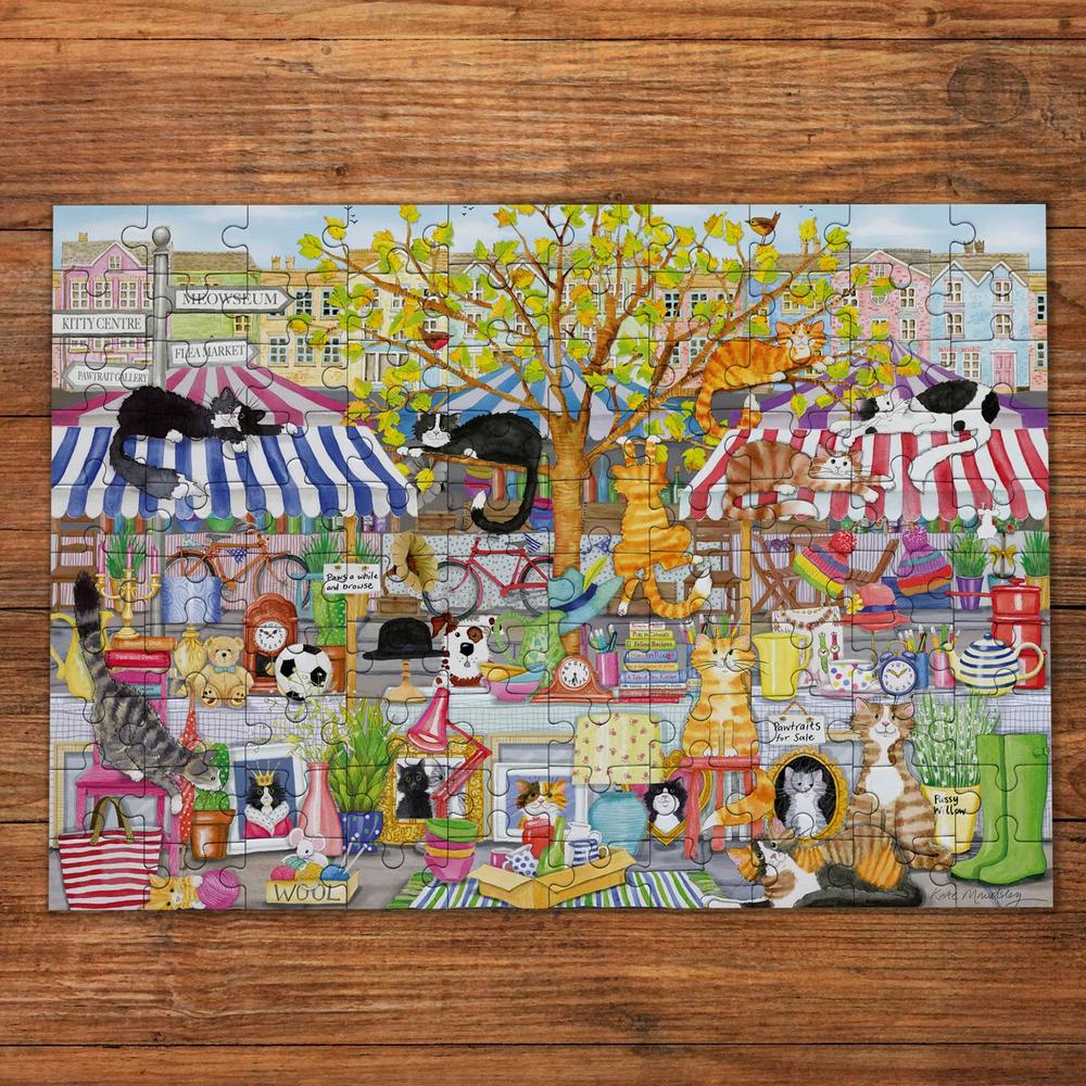 Gibsons: Flea Market Moggies Puzzle (100XXL Pieces)_1