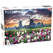 Old Mills and Tulips Puzzle: 500 pieces