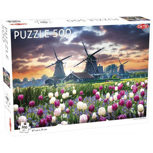 Old Mills and Tulips Puzzle: 500 pieces
