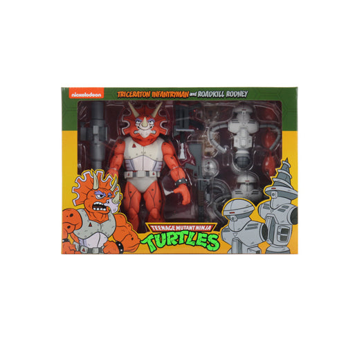 Teenage Mutant Ninja Turtles (1987) Triceraton Infantryman and Roadkill Rodney 2-pack 7 Inch Scale Action Figures
