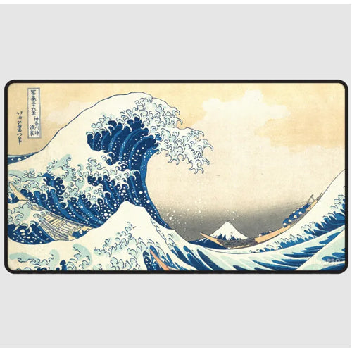 The Great Wave off Kanagawa Black Stitched Playmat