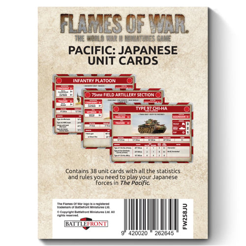 The Pacific: Japanese Unit Cards (x38 Cards) - Limited Edition