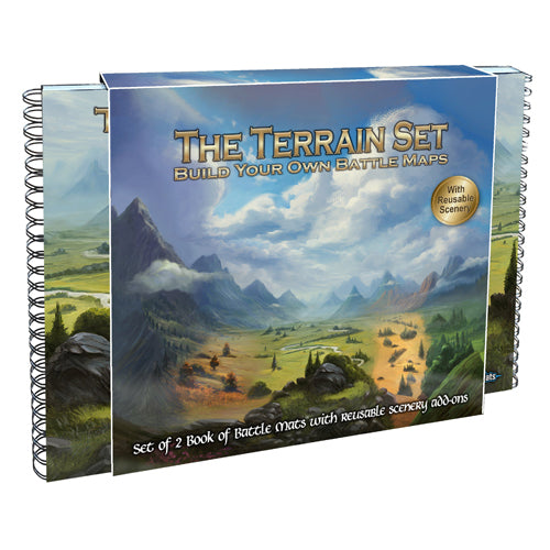 The Terrain Set: Set of 2 Battle Map Books with Scenery Stickers