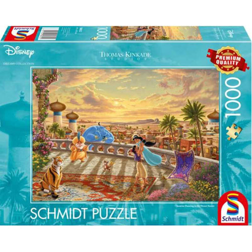 Thomas Kinkade: Disney Jasmine Dancing in the Desert Sunset Puzzle - 1000 Pieces