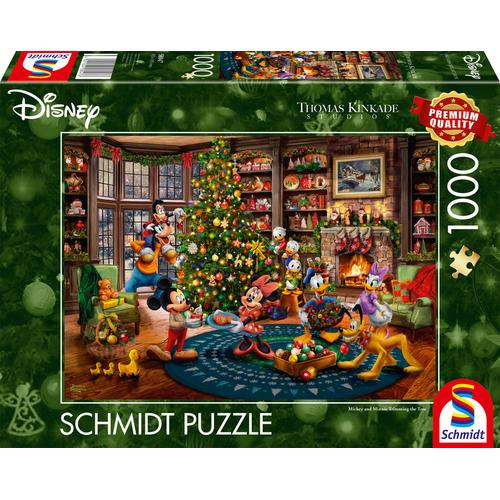 Thomas Kinkade: Disney Mickey & Minnie Trimming The Tree (1000 Pieces)