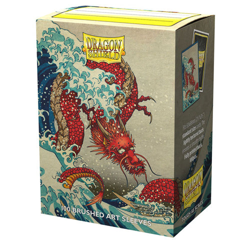UNIT Dragon Shield Standard Size Brushed Art Sleeves - The Great Wave (100)