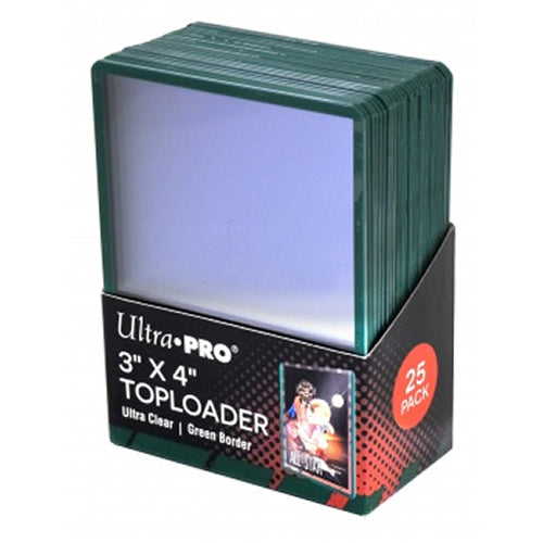 Ultra Pro - 3 x 4 Inch Toploaders Green Border 25 Pack