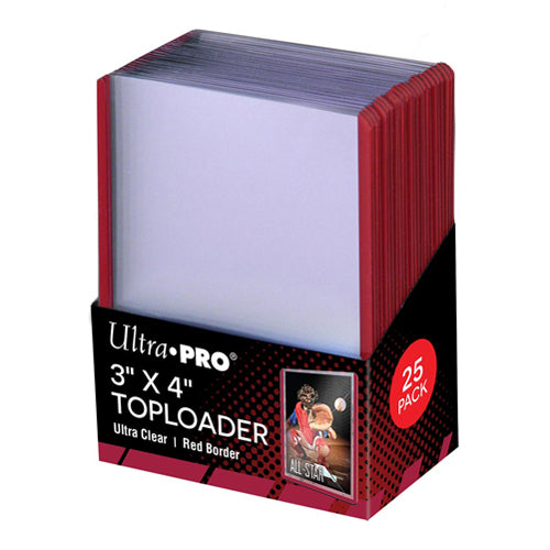 Ultra Pro - 3 x 4 Inch Toploaders Red Border 25 Pack