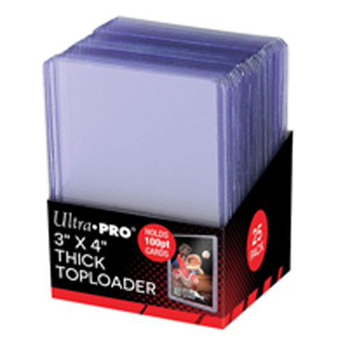 Ultra Pro - 3 x 4 Inch Toploaders Super Thick 100PT 25 Pack