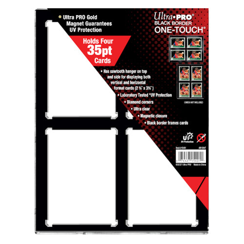 Ultra Pro - 35pt 4-Card Black Border UV ONE-TOUCH Magnetic Holder