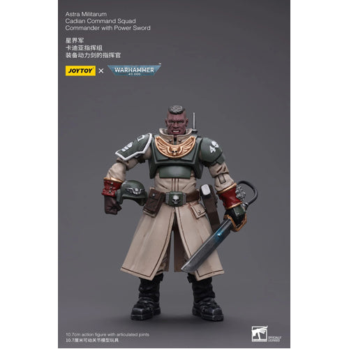 Warhammer 40K 1/18 Scale Astra Militarum Cadian Command Squad Commander with Power Sword