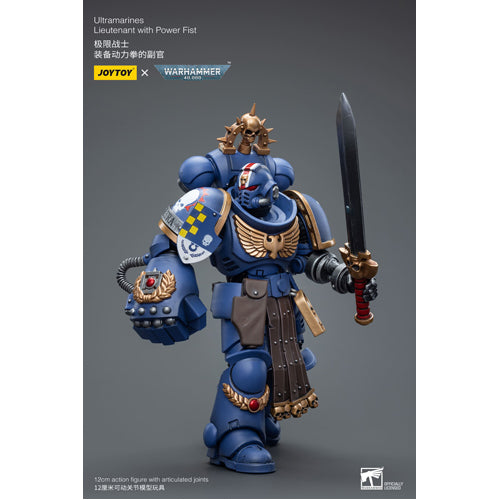 Warhammer 40K 1/18 Scale Ultramarines Lieutenant with Power Fist