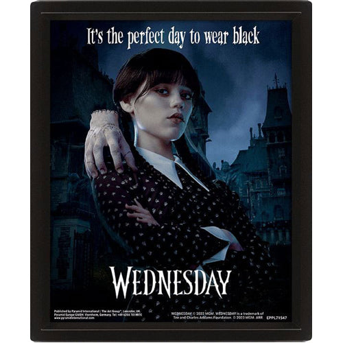 Wednesday 3D Lenticular Framed Poster Perfect Day 26 x 20 cm