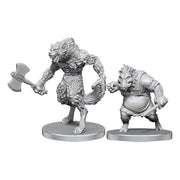 Werewolf & Wereboar: Pathfinder Deep Cuts Unpainted Miniatures (W26)