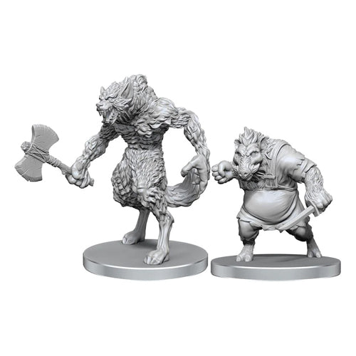 Werewolf & Wereboar: Pathfinder Deep Cuts Unpainted Miniatures (W26)