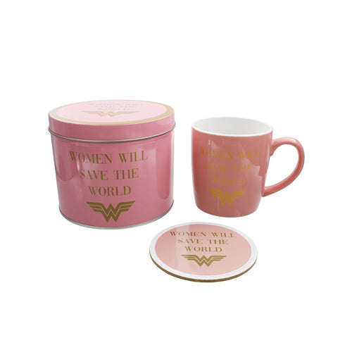 Wonder Woman (Women Will Save The World) Mug & Coaster In Tin