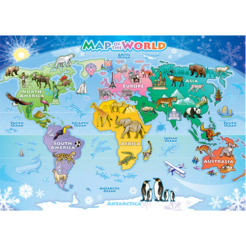 World Map 35 Piece Tray