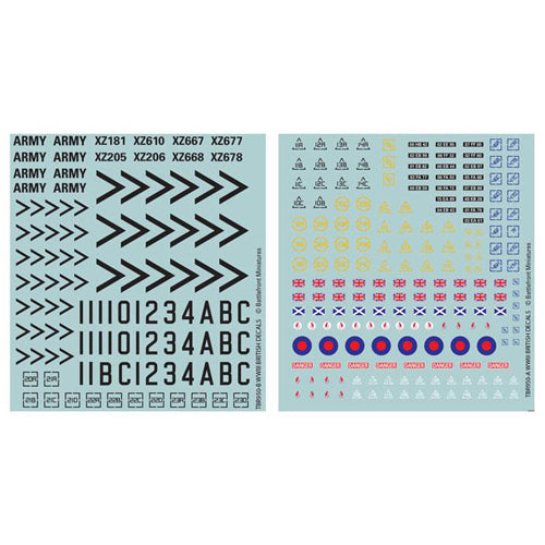 World War III: Team Yankee British Decal Set