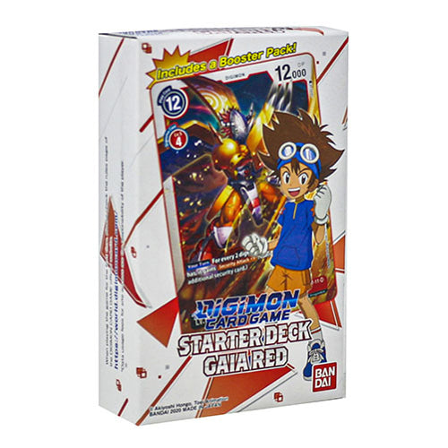 red card digimon Game: Starter Deck - Gaia (ST-1) Dragon Shield Sleeves Place the remaining cards Sealed Vintage-Modern Pokemon Booster Condition:Brand New & Sealed